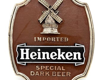 Placa publicitaria antigua de cerveza Heineken
