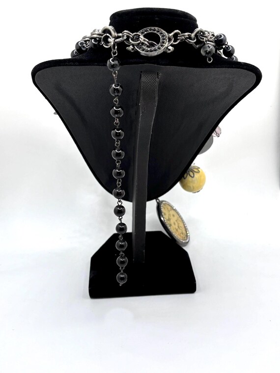 Multi Charm Double Stranded Mixed Media Necklace - image 8
