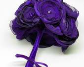 Fabric silk organza satin taffeta handmade flowers posy posie bouquet in any colour