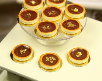 Tartelette au Chocolat - Chocolate Tartlet - Individual French Miniature Food in 12th Scale