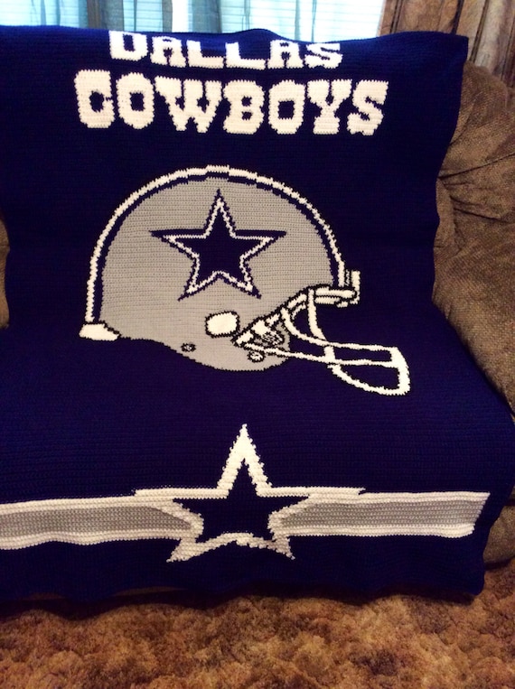 Dallas Cowboys Crochet Crocheted Afghan Blanket Great for Etsy