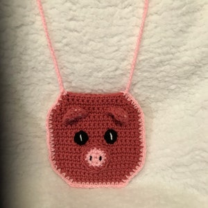 Crochet Pig Purse ~~~~ So Precious ~~~~ Piggy Purse ~~~ Dark Pink Pig Purse ~~~