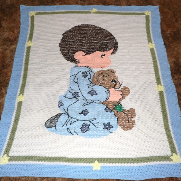 Crochet Boy Afghan Etsy