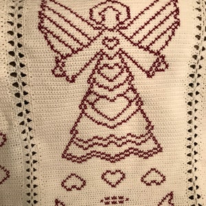 Angel Angel Angels Crochet Afghan Blanket Throw image 5