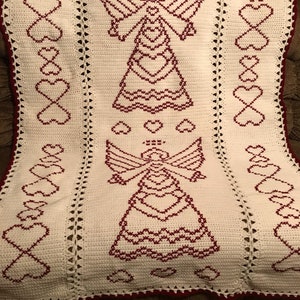 Angel Angel Angels Crochet Afghan Blanket Throw image 4