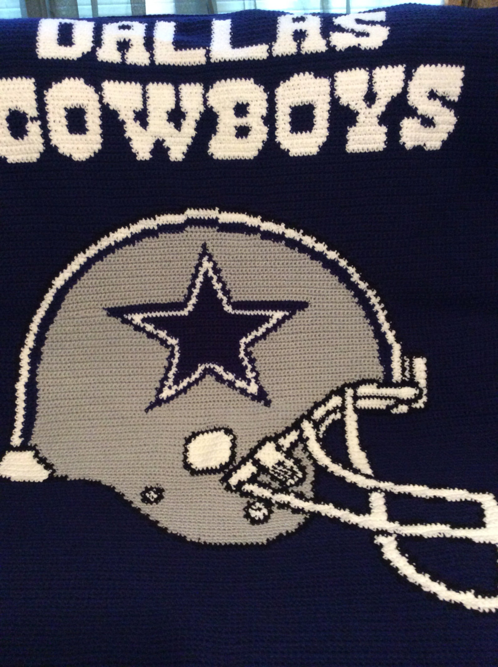 Dallas Cowboys Crochet Crocheted Afghan Blanket Great for Etsy