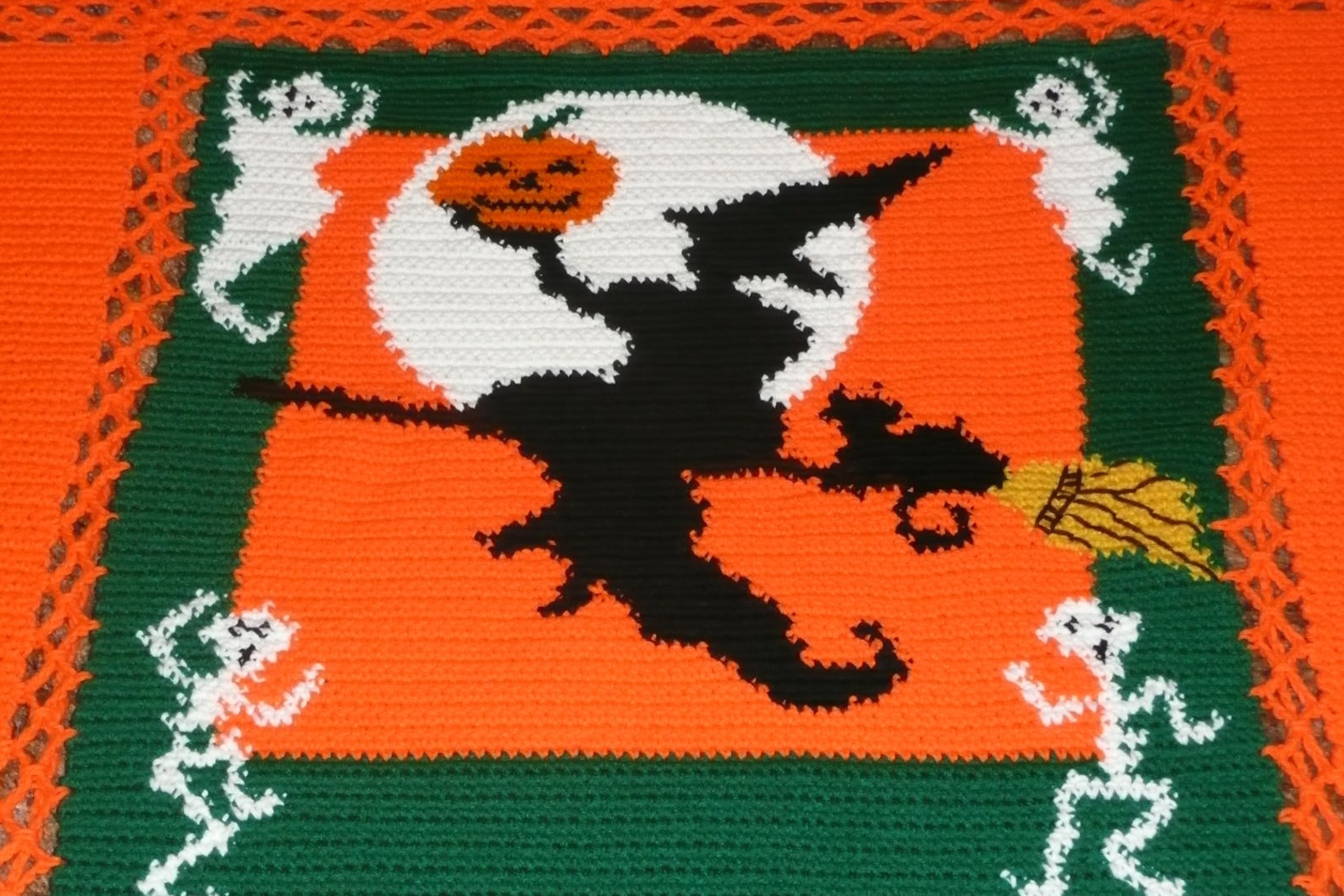 Halloween Crochet Afghan Blanket Throw Great Halloween - Etsy