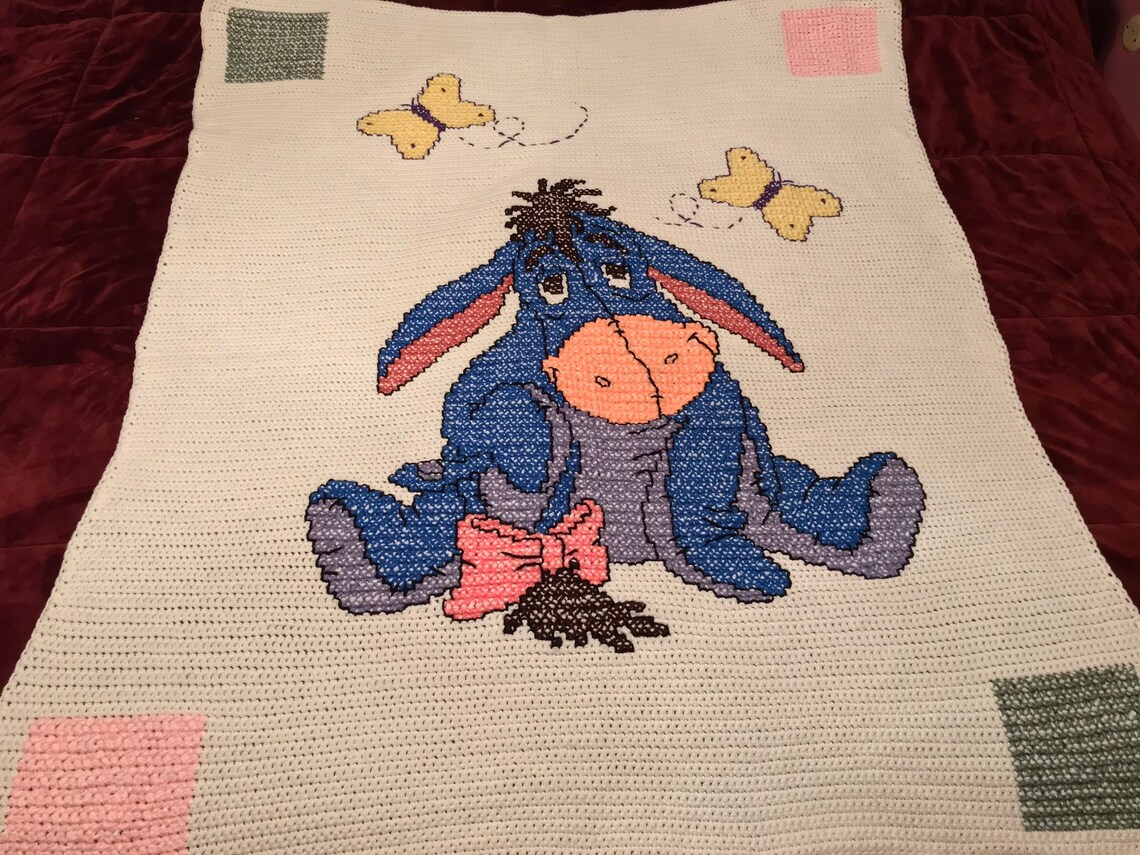 Disney's Eeyore Hand Crocheted Afghan Throw really Really Etsy