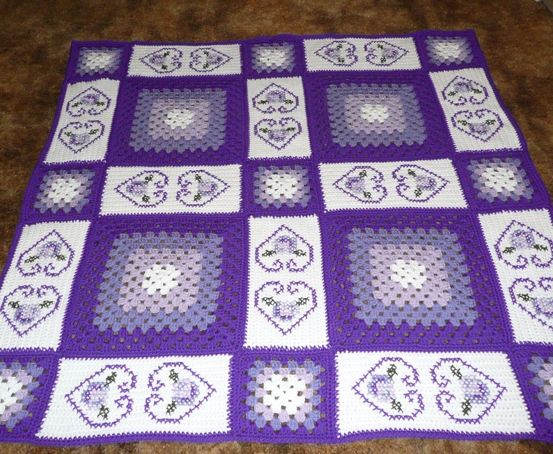 Hearts of Love Crocheted Afghan Afghans Throw nice Lap Size Etsy