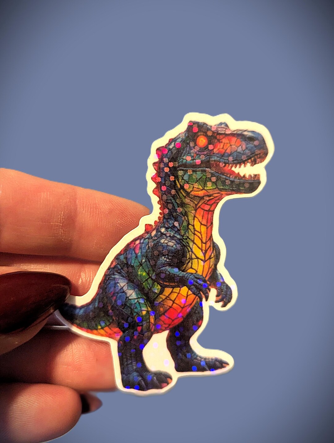 Rad Rax Dinosaur Sticker T-rex Sticker, Holographic, Waterproof Sticker, Vinyl Sticker, Vinyl ...