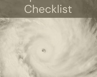 Hurricane Preparedness Checklist Printable, Emergency Evacuation Planner, Storm Safety List, Disaster Prep PDF,  Life Organizer Printable