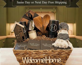 New Home Gift Premium Housewarming Personalized Engraved Gift Basket Real Estate Agent Closing Set Charcuterie Board Bundle