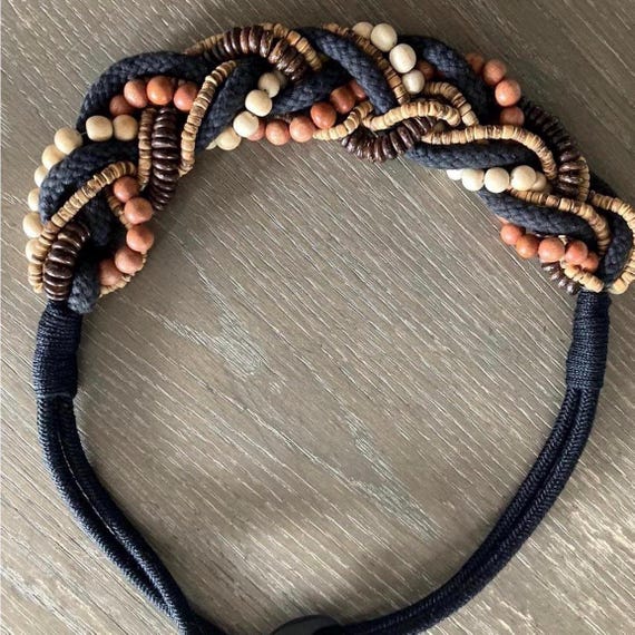 Boho Woven Beaded Belt: Adjustable Indie Festival Style - Etsy display picture 1