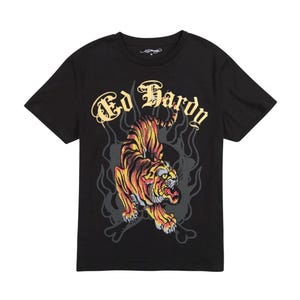 Ed Hardy Tiger Rhinestone T-Shirt: Y2K Tattoo Art, Medium