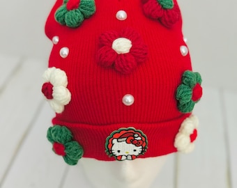 Regalos de Navidad para adultos Patrones de crochet navideños Gorros y sombreros Flores de crochet Ropa navideña Gorro navideño