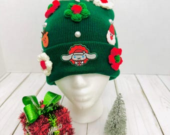 Regalos de Navidad para adultos Patrones de crochet navideños Gorros y sombreros Flores de crochet Ropa navideña Gorro navideño