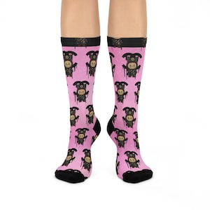 Labubu Socks Character Socks, Cute Monster Streetwear, Anime-Inspired Fashion Accessory Cushioned Crew Socks