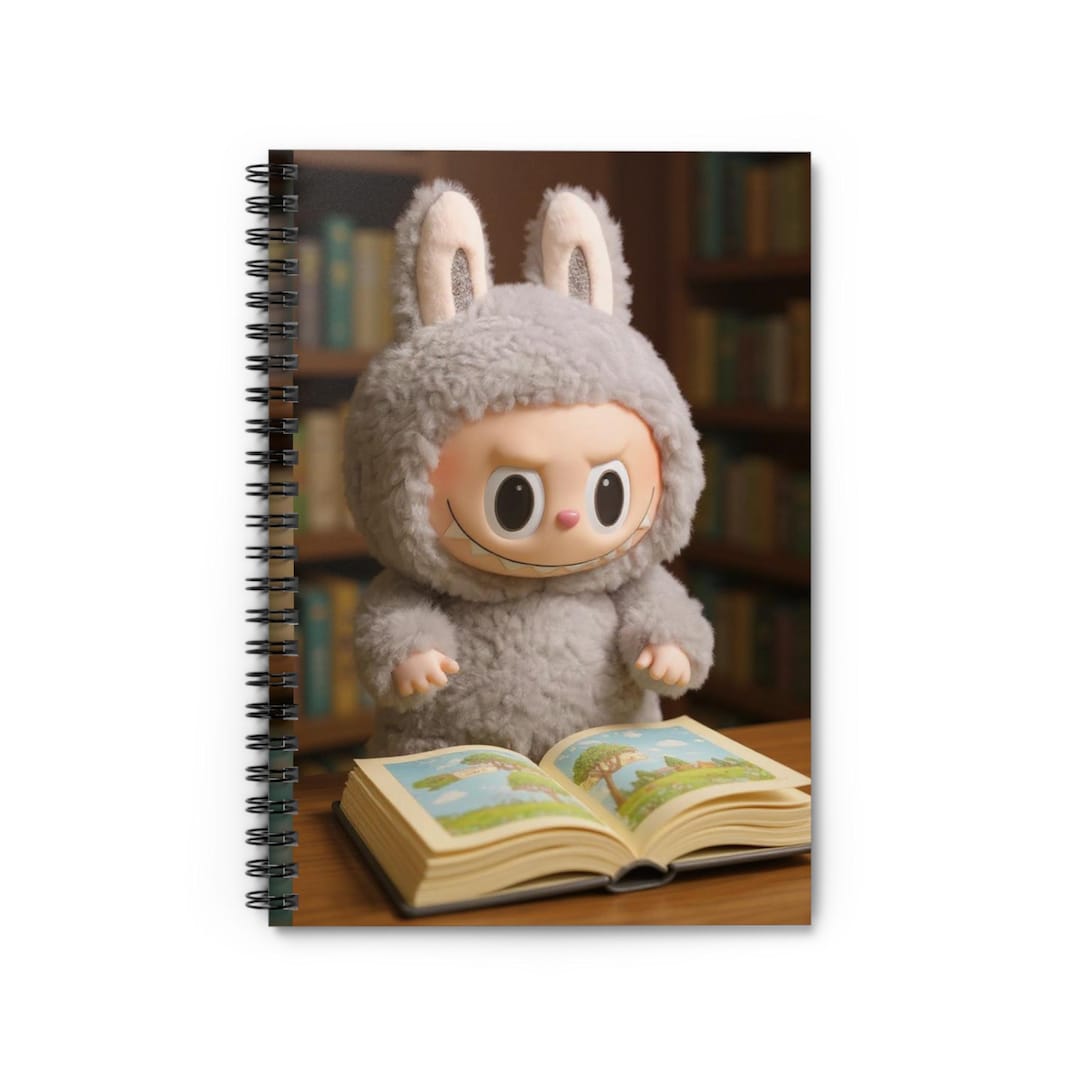 Labubu Reading Spiral Notebook Cute Monster Lined Journal Character ...