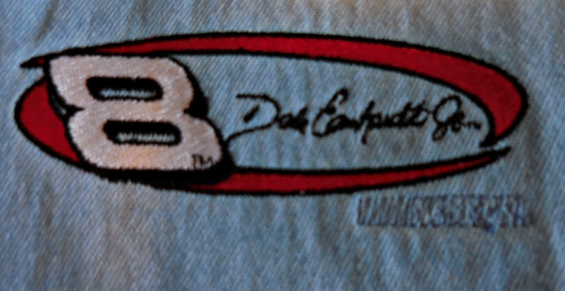 Embroidered with No Size XL 8 Dale Earnhardt Vintage Dale Earnhardt Sleeveless Bleached Denim Shirt
