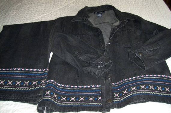 black denim two piece