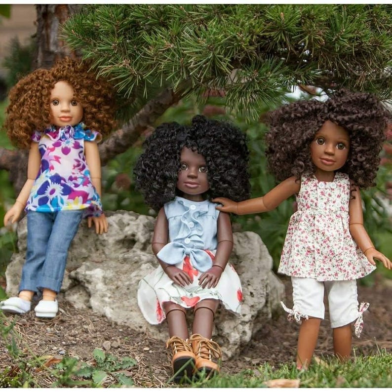 HerStory Dolls 18" articulated Black doll line reflecting diversity within girls of African decsent. Created this collection with my daughter in mind.