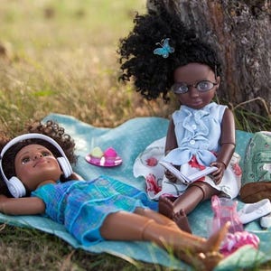 HerStory Dolls 18" articulated Black doll line reflecting diversity within girls of African decsent. Created this collection with my daughter in mind.