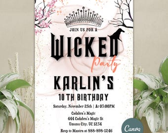 Wicked Invite, Wicked Birthday Invitation, Wicked Invitation, Wicked Party Invite, Wicked Birthday