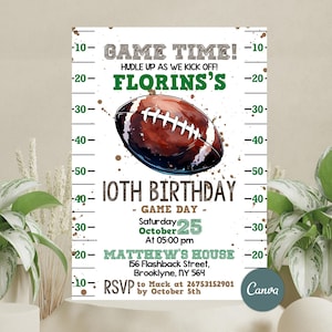 Football Invitation, Editable Football Themed Birthday Party Invitation, Football Birthday Party Invitation, Football Game, Sports Invites