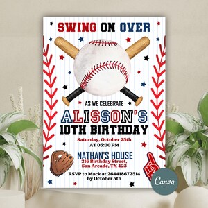 Verjaardagsuitnodiging honkbal, uitnodiging honkbalfeest, uitnodiging sportverjaardagsfeestje, uitnodiging honkbalwedstrijd, sportstijl