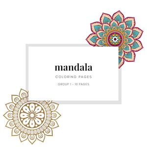 Relaxing Mandala Coloring Pages - 10 Printable Designs for Stress Relief and Mindfulness - Instant Download