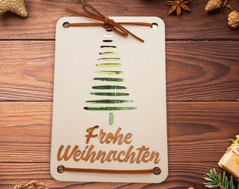 Digitale Datei,Weihnachtskarte , Weihnachtsbaum,  Geschenk, Laser cut Datei , Frohe Weihnachten, Geldgeschenkkarte SVG, XCS,lbrn2