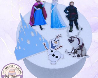 Frozen Winter Snowflake Cake Topper, Castle, Birthday, Winter