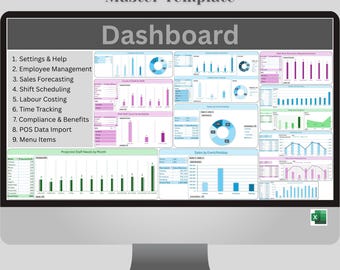 Labor Optimization for Restaurants | Staff Schedule Excel Template | Food Costing & Employee Payroll Management
