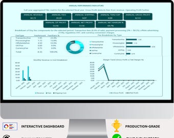 Etsy Seller Profit And Loss Excel Template | Deduction Tracker & Tax Export | Shop Bookkeeping Spreadsheet