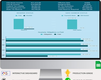 Freelancer Tax Reserve Calculator | Google Sheets Template (Digital Download)