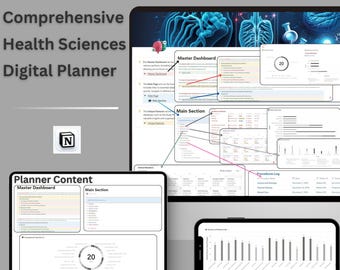 Medical Student Notion Planner: Comprehensive Health Sciences (Digital)
