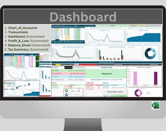Automated Bookkeeping Excel Template | Small Business Finance Tracker (Digital Download)