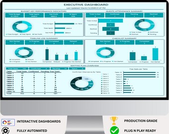 Wedding Planner Excel Template | Budget, Guest List and Vendor Tracker | Event Planning Spreadsheet