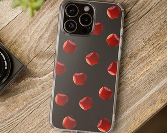 iPhone Case Red Apple Clear Phone Case: Fruit Pattern Polycarbonate Cover