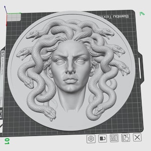 Medusa Bust STL – Greek Mythology Statue – Gorgon Sculpture – Snake Hair Bust – 3D Printable Decor image 5