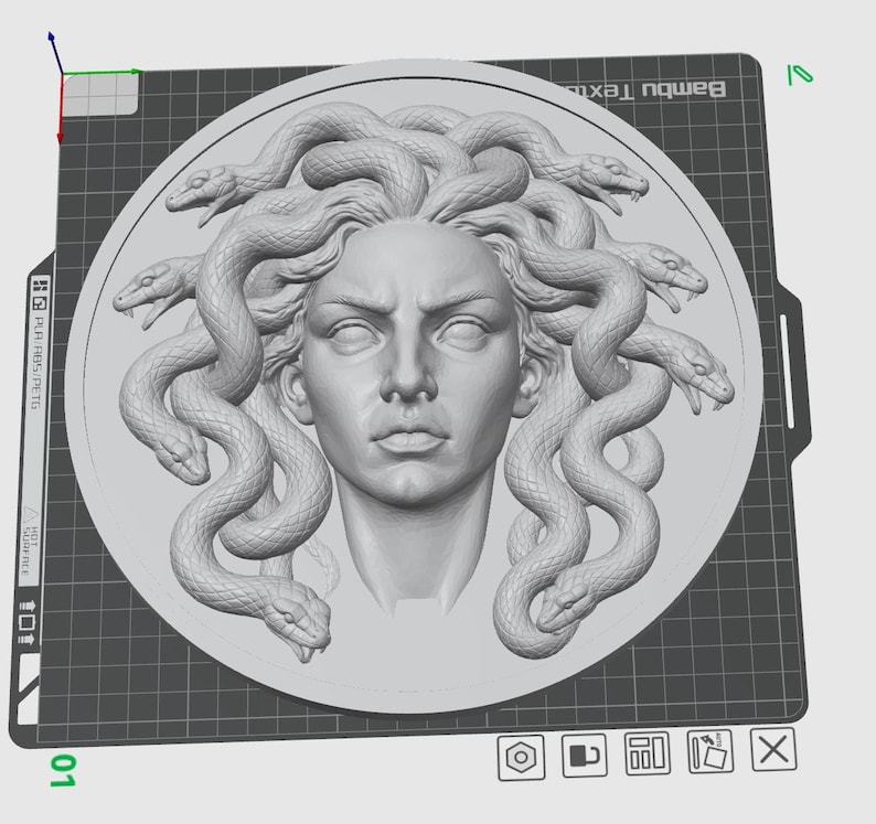 Medusa Bust STL – Greek Mythology Statue – Gorgon Sculpture – Snake Hair Bust – 3D Printable Decor image 5