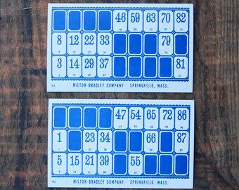 Vintage Lotto Bingo Cards, Milton Bradley Game Cards, Set of 6