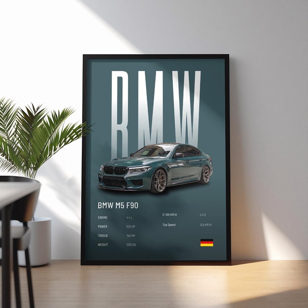 BMW M5 F90 Hyper Car Poster Super Car Print Art Print Poster Home Decor ...