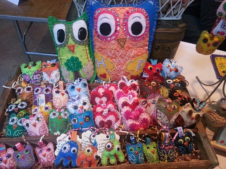 Sweet Owlets Eco Felt Plush Owl Keychain Charm Etsy