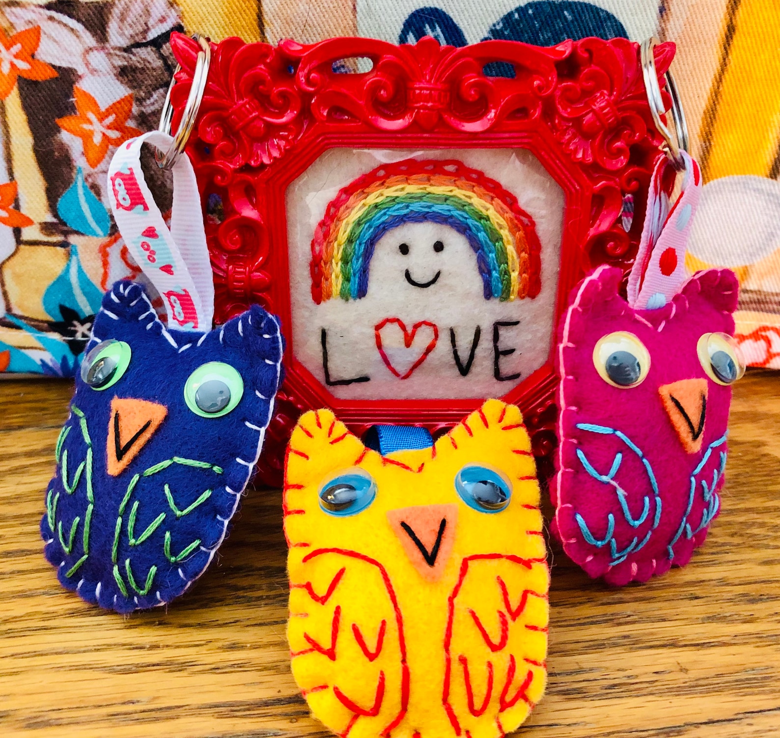 Sweet Owlets Eco Felt Plush Owl Keychain Charm Etsy