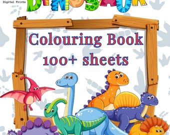 Dinosaur Colouring Book for Kids | 100+ Printable Colouring Pages | Fun Activity Sheets | Preschool & Kindergarten | Digital Download
