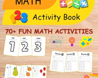 70+ Printable Math Activity Pages for Preschool and Kindergarten | Tracing Numbers, Counting, Basic Addition, Fun Games, and Mazes