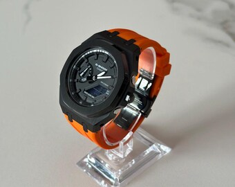 Casio G-shock - Orange - Black -- GA-2100 Custom | Men's Watch - Etsy