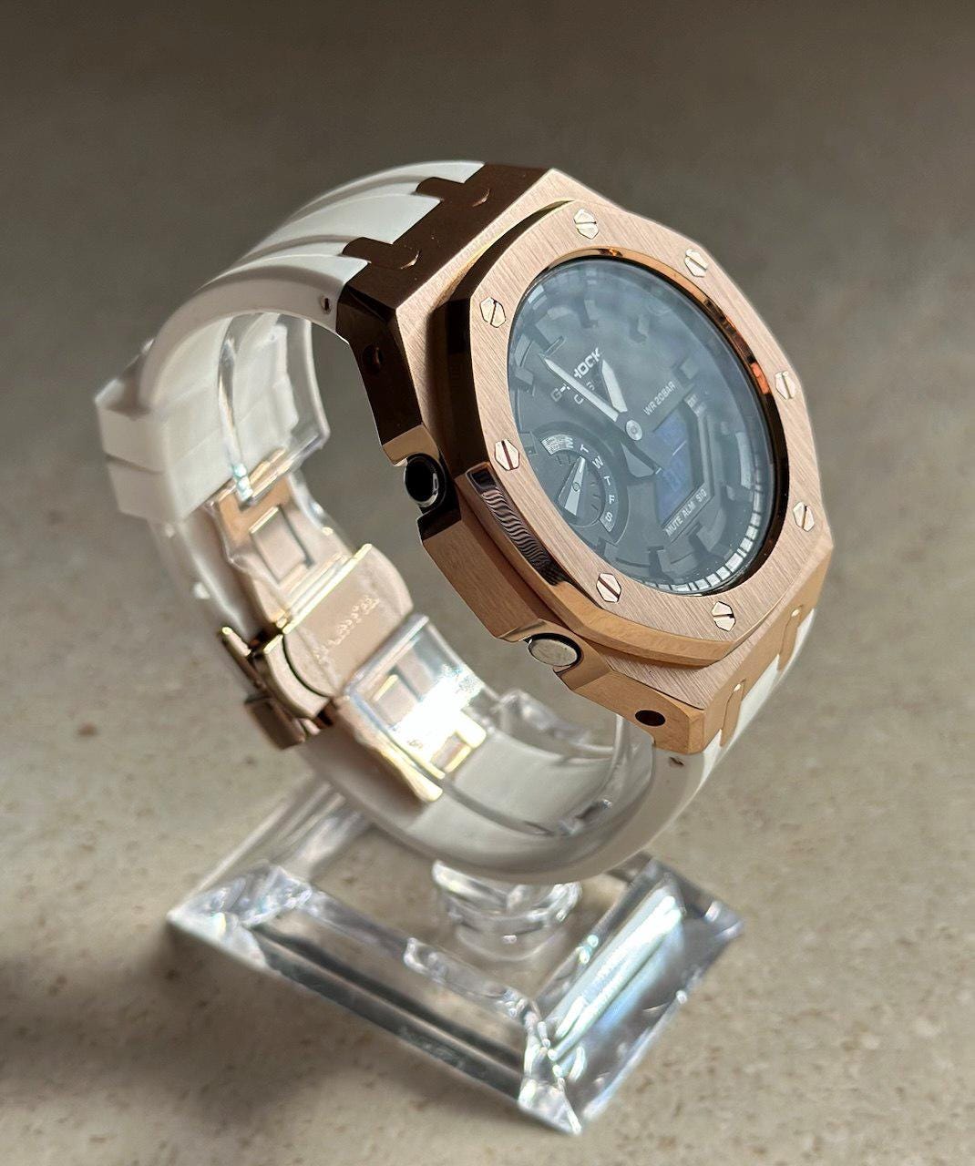 Casio G-shock - White Rose Gold - GA-2100 Custom | Men's Watch - Etsy
