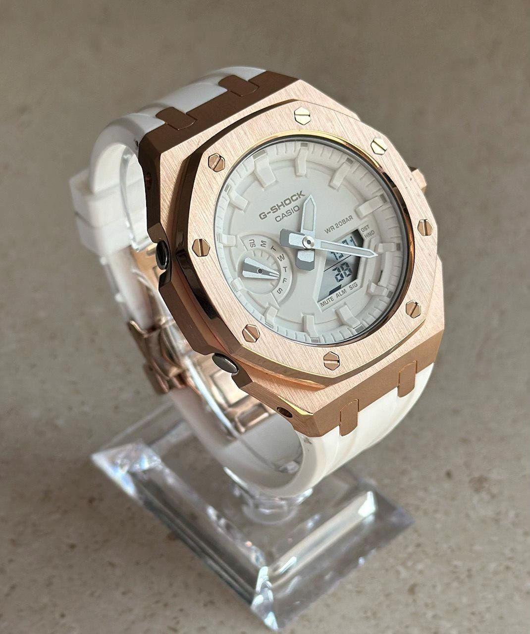 Casio G-shock - Rose Gold White - GA-2100 Custom | Men's Watch - Etsy